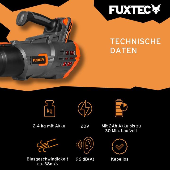 Productafbeelding Fuxtec 20V accu bladblazer FX-E1LB20 - zonder accu/oplader (FX-E1LB20) (Oplaadbare batterij, Bladblazer)