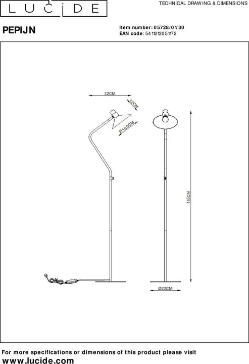 Actual product image Lucide Pepijn (E14)