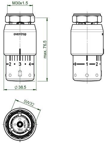 Actual product image Oventrop Uni SH 7-28°C Liquid Sensor Thermostat - White/Chrome (1012065)
