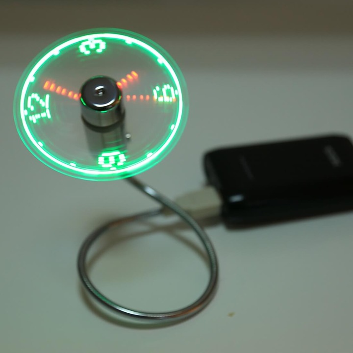 Actual product image Hama PC USB fan with clock display