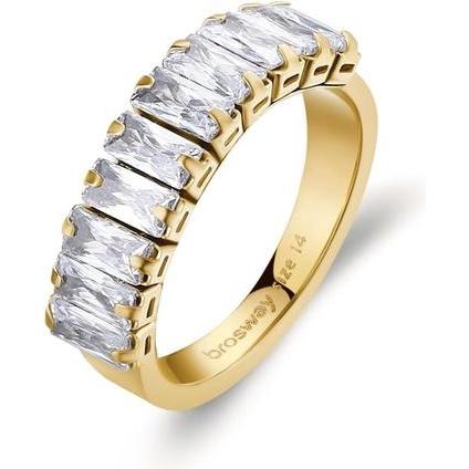 Brosway, Ring, Desideri BEIA002 sparkling gold-plated ring with zircons - Circuit: 54 mm, (54)