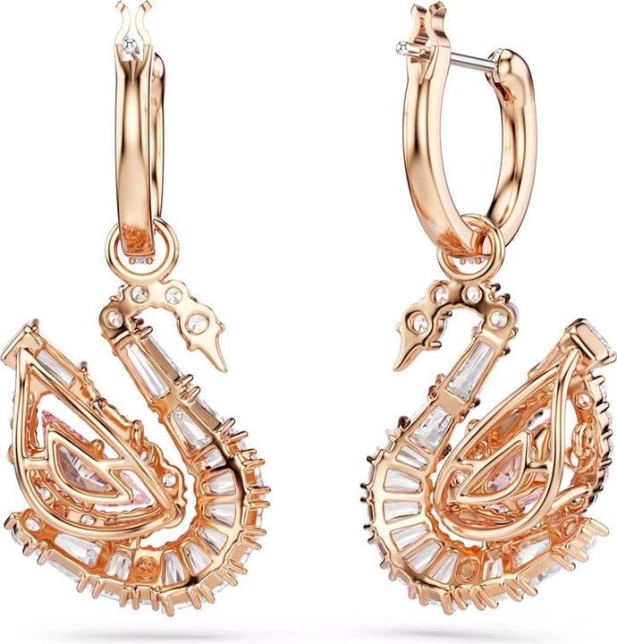 Produktbild Swarovski Swan Drop Ohrhänger Pavé Schwan Rosa (Swarovski Metall)