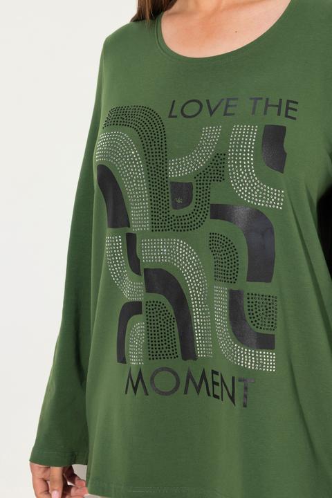Immagine prodotto Ulla Popken Maglia classica con stampa grafica, scollo a girocollo e maniche lunghe (42, 44)