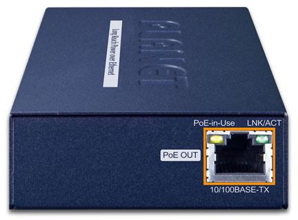 Actual product image Planet 1-Port 10/100TX PoE PD + 1-Port Coax Long Reach PoE