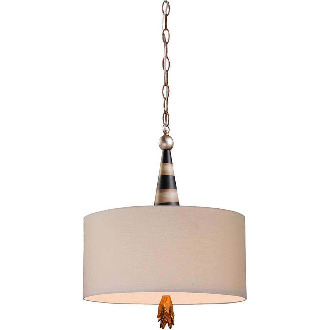 Elstead Lighting, Pendelleuchte, Flambeau Hängeleuchte E27 2-fach Schwarz, creme und Blattgold (E27)