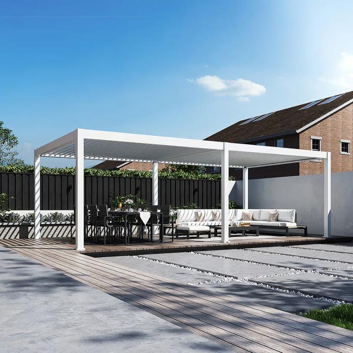 Immagine prodotto Weide elektrische Pergola 4x8m Weiss mit LED (800 cm, 400 cm)