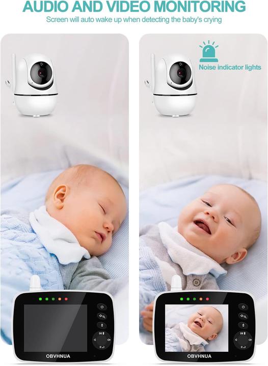 Produktbild Obvhnua Babyphone mit Kamera 3,5Zoll (Babyphone mit Kamera, 300 m)