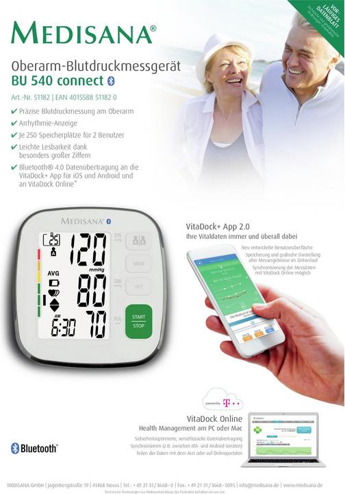 Produktbild Medisana BU540 Connect (Blutdruckmessgerät Oberarm)