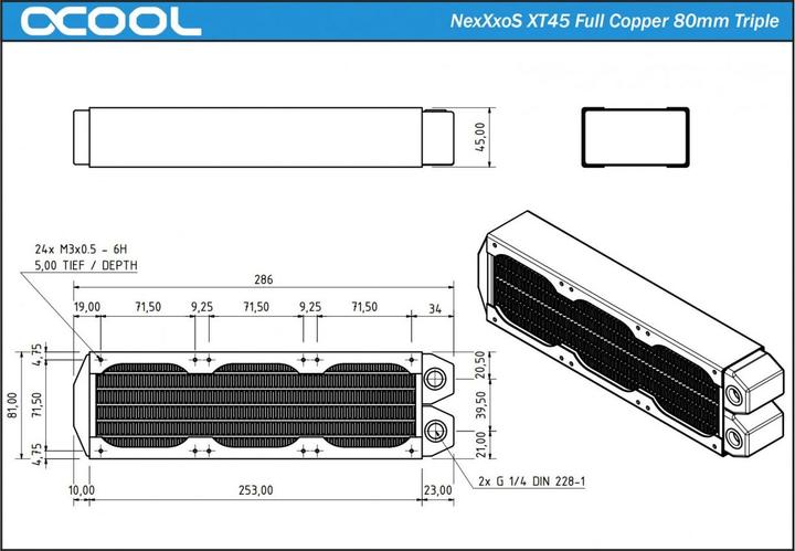 Produktbild Alphacool NexXxoS XT45 Full Copper 80mm Triple (80 mm)