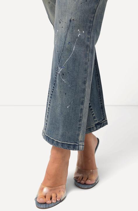 Produktbild Ulla Popken Jeans Mandy, Farbspritzer, Ziernaht, weites Bein (54)