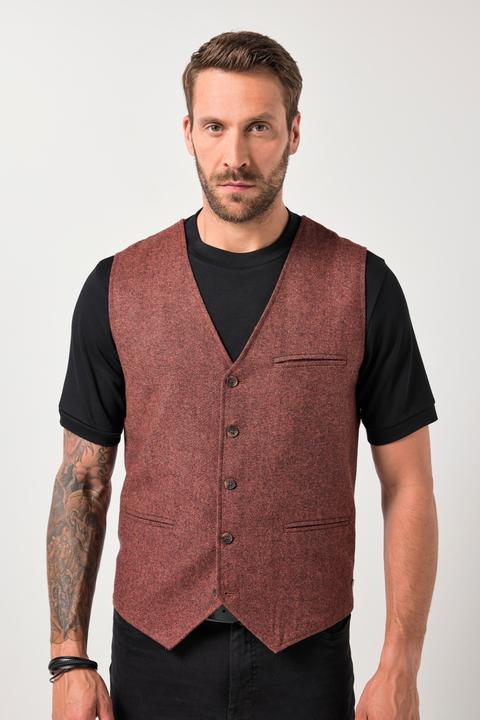 Produktbild JP1880 Tweed-Weste, Woll-Qualität, Strickrücken, bis 7 XL (L)