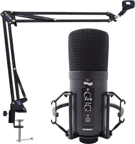 Actual product image Stagg SUSM60D USB microphone with articulated boom stand