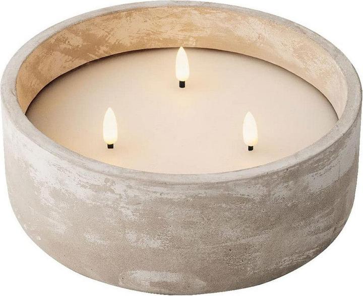 Kaemingk Led candle concrete outside diameter 20 Cmxh 8 Cm (4x)