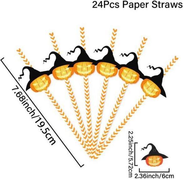 Produktbild MU Style Spooky Series Halloween Papier Strohhalme (24 Stk.) (24 x)