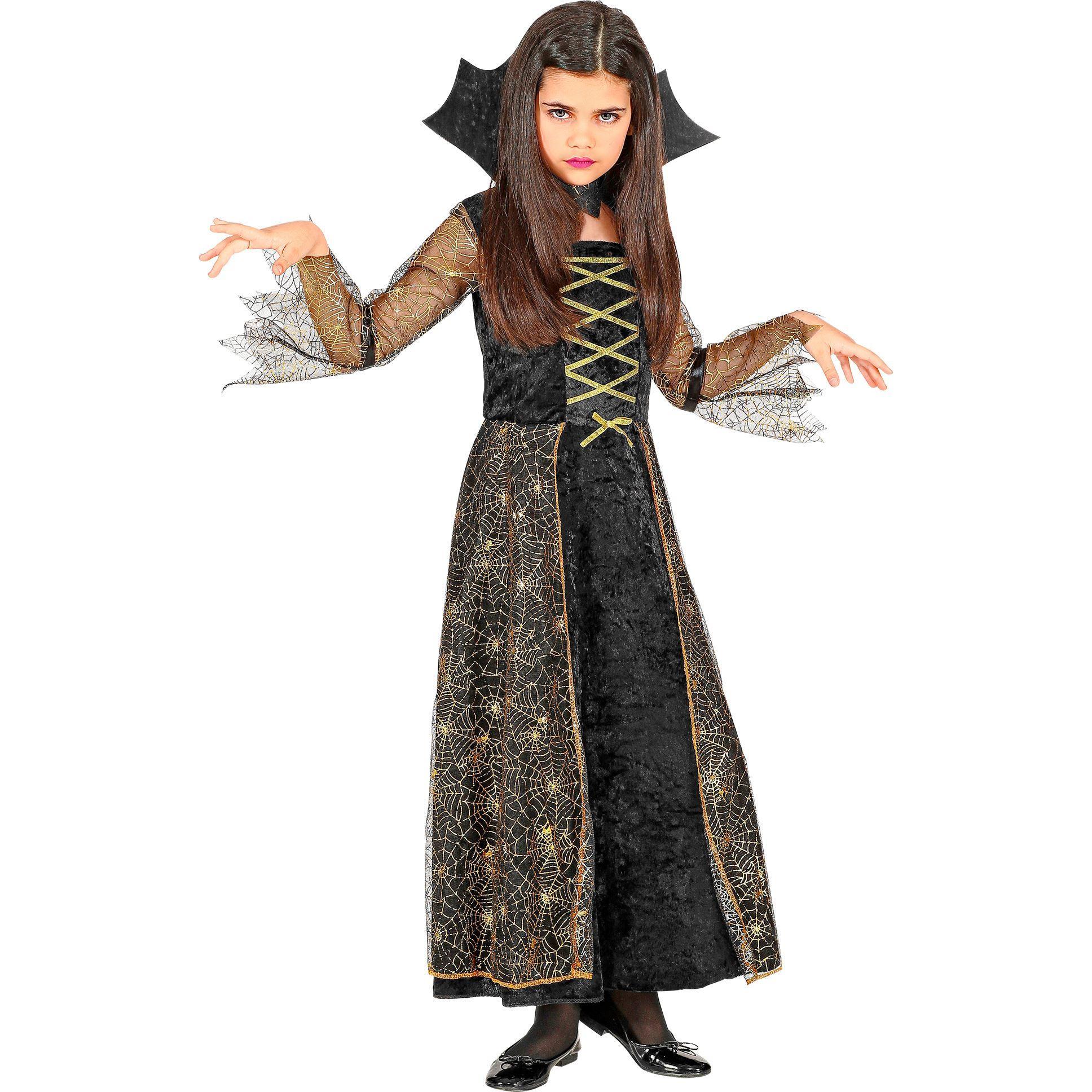 Thumbnail - Widmann Spiderella Vampir Kostüm mit Kleid und hohem Kragen (164)