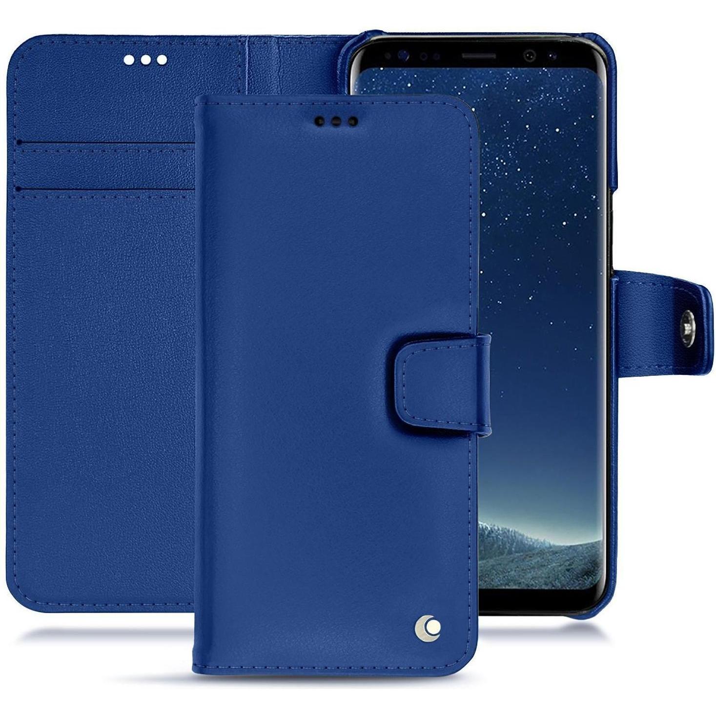 Noreve Lederschutzhülle Wallet (Samsung Galaxy S8), Smartphone Hülle, Blau