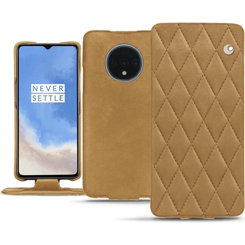 Noreve Lederschutzhülle vertikal (OnePlus 7T), Smartphone Hülle, Braun