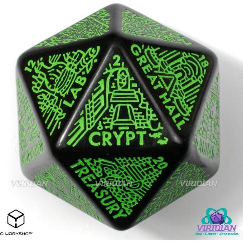 Q Workshop Viridian Würfel Jumbo Würfel Dungeon Room Generator D20 Schwarz