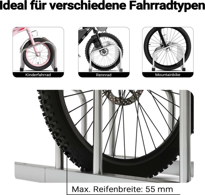 Actual product image Toboli Bicycle Stand for 3 Bikes Multiple Rack Made of Galvanised Steel for Indoor and Outdoor