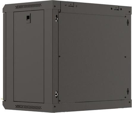 Produktbild Lanberg Wandmontierter Rack-Schrank 19 9HE 540x350 schwarz verglaste Türen (FLAT PACK) (19 Zoll Rack)