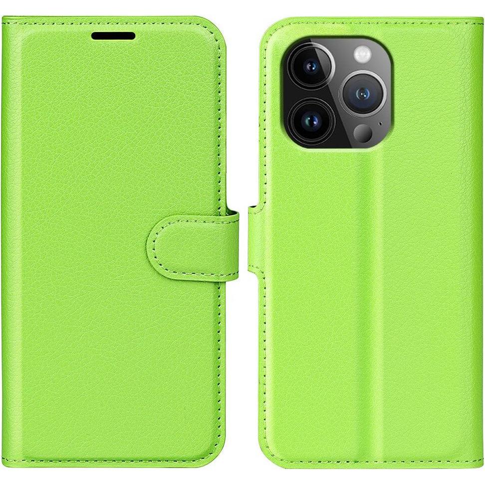 Cover-Discount iPhone 15 Pro Max - Leder Etui Hülle grün (Apple iPhone 15 Pro Max), Smartphone Hülle, Grün
