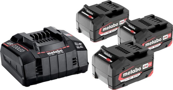 Produktbild Metabo 18V Ersatzakku 3 x 5.2 Ah + Ladegerät Basic-Set (18 V)