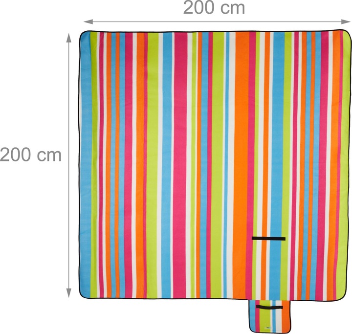 Actual product image Relaxdays Colourfully Striped Picnic Blanket