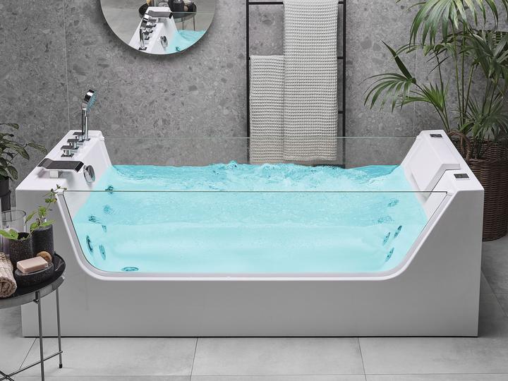 Produktbild Beliani Whirlpool Badewanne weiss freistehend rechteckig 170 x 80 cm OYON (270 l, 170 cm, 80 cm)