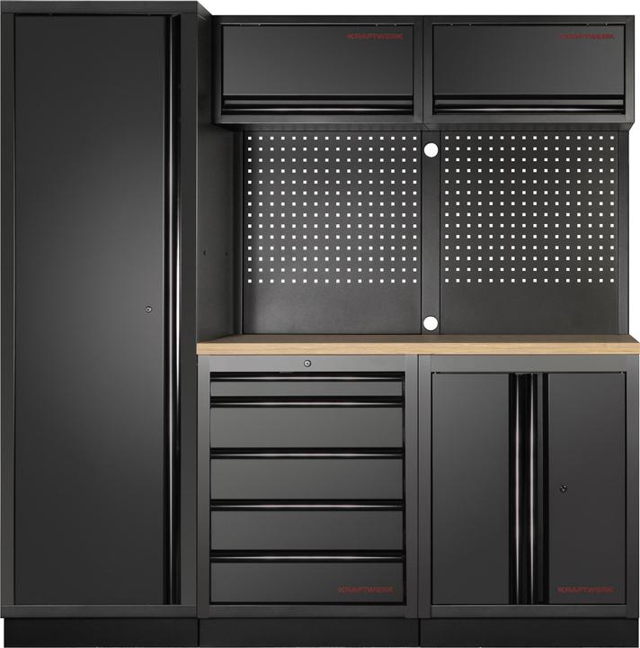 Produktbild Kraftwerk Mobilio BLK 3er Komplett-Kombi mit Lochwand (196 cm, 200 cm)