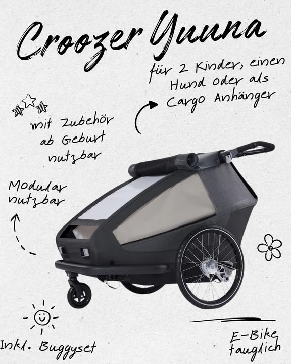 Produktbild Croozer Kid Yuuna All-in-One Fahrradanhänger