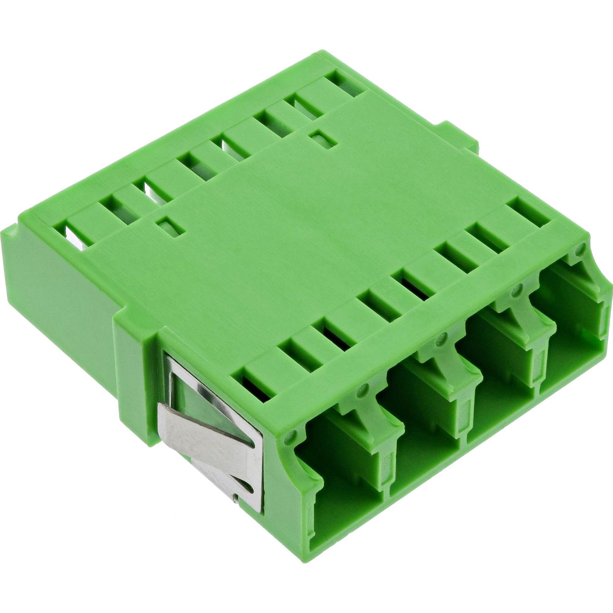 InLine Accoppiamento in fibra ottica, quad LC/LC, monomodale, verde, manicotto in ceramica (Accoppiamento di rete), Accessori di rete