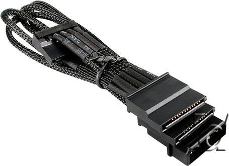 Produktbild NZXT Molex zu 3x SATA Adapter 20cm - premium sleeved black (20 cm, SATA)