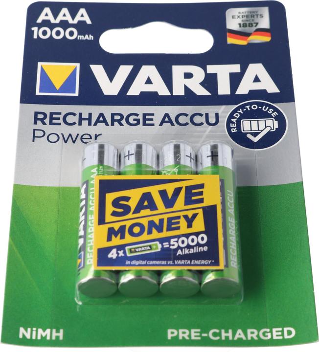 Varta Recharger Accu Power (4 pcs, AAA, 1000 mAh)