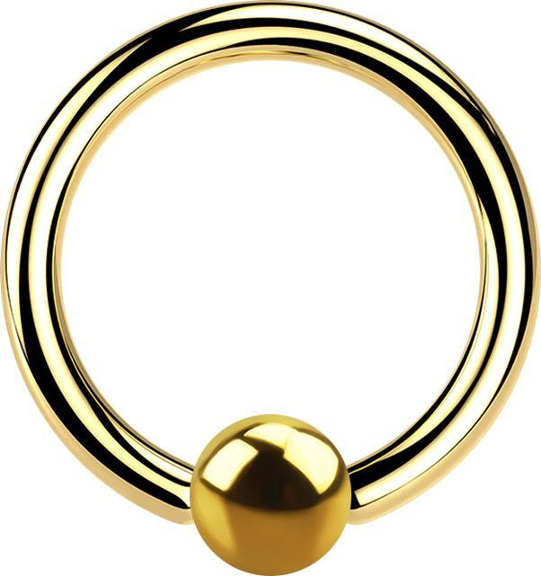 Actual product image Star Piercing Micro Ball Closure Ring gold plated (without brass, Titanium G23)