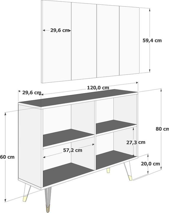 Produktbild Kalune Design Quart V Console (120 x 29.60 x 80 cm)