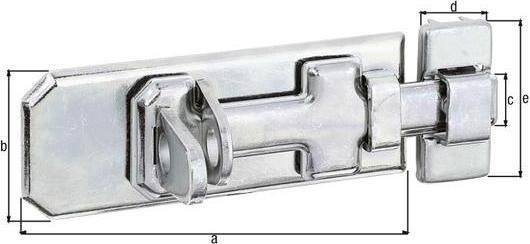 Produktbild GAH Sicherheits-Schlossriegel Länge 100 mm Breite 40 mm Stahl galvanisch gelb verzinkt (Sicherheitsriegel, 1 Stk.)