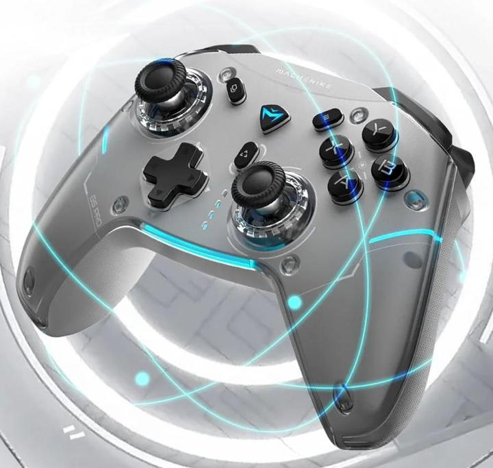 Produktbild Machenike G5Pro Max Kabelloser Gamecontroller mit Ladestation – Grau (Android, iOS, PC, Switch, Switch 2, Windows)