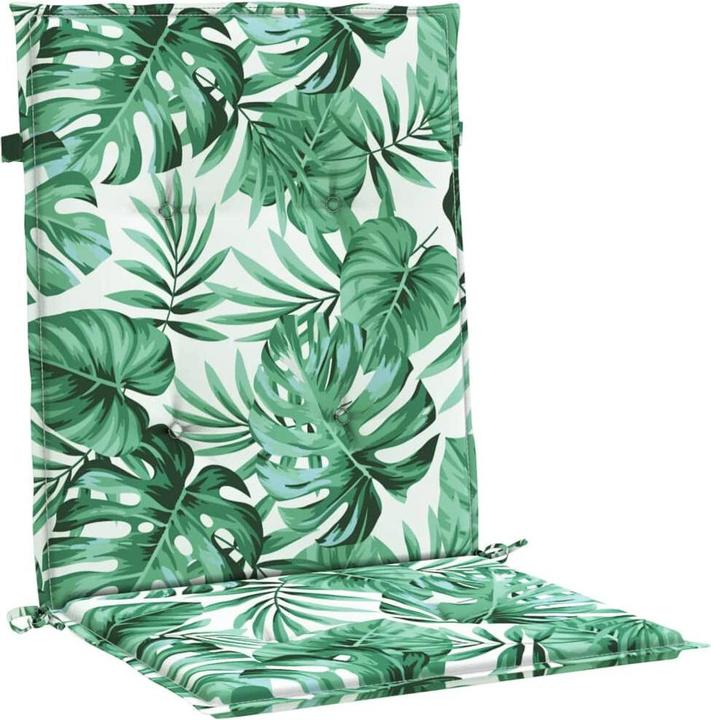 Produktbild vidaXL Niedriglehner-Auflagen 4 Stk. Blattmuster Stoff, Material (100 x 50 cm)