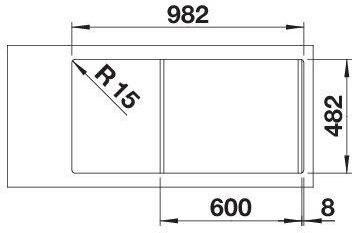 Actual product image Blanco Tipo II 6 S (Fitted sink, 100 cm, 50 cm)