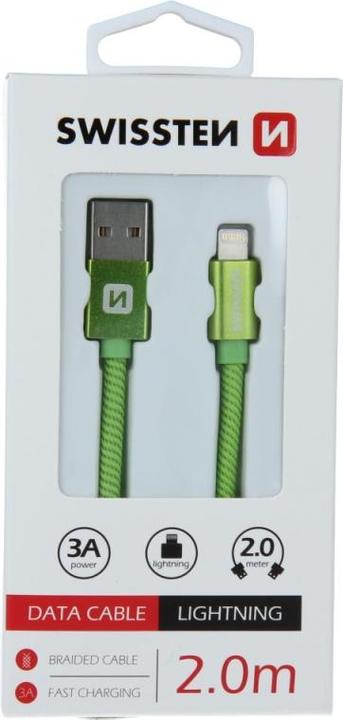 Swissten Datenkabel Textil USB / Lightning 2.0 M (2 m, USB 2.0)