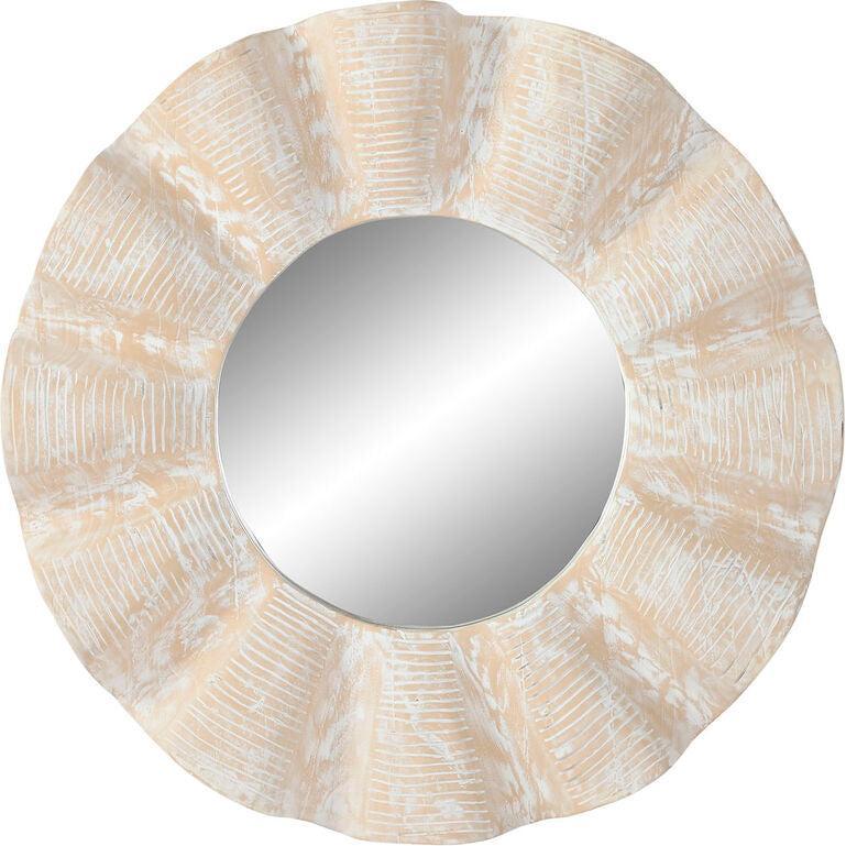 Esprit, Specchio, Wall mirror Home White Stripped Engraving 76 x 7 x 76 cm (76 x 7 cm)