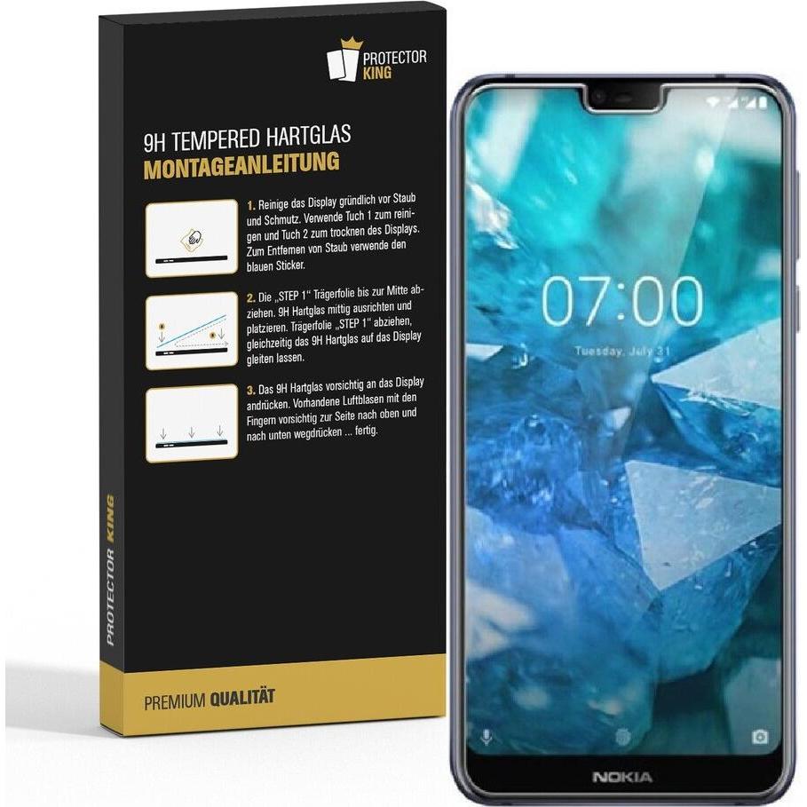 Thumbnail - Protectorking 6x echtes Tempered 9H Panzerhartglas 3D KLAR (6 Stück, Nokia 7.1 Plus), Smartphone Schutzfolie