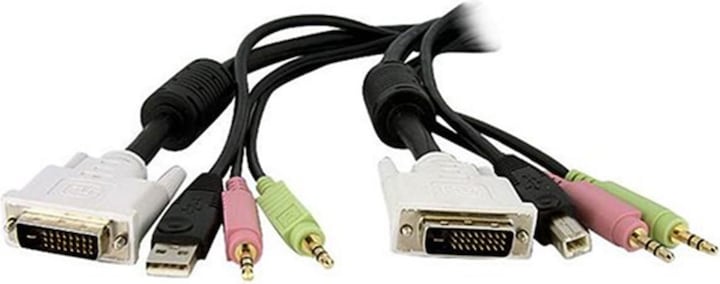 Produktbild StarTech 3 m 4-in-1 USB Dual Link DVI-D KVM-Switchkabel mit Audio und Mikrofon