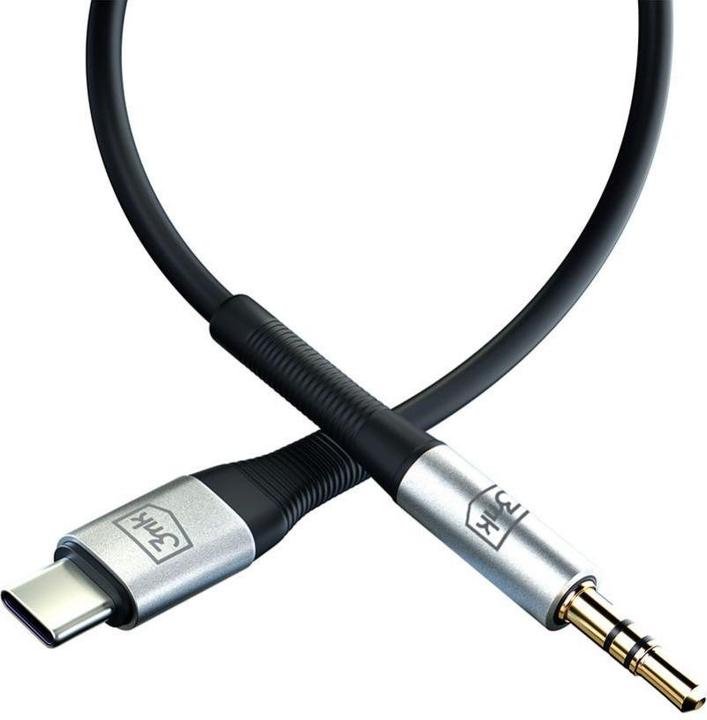 Produktbild 3MK USB C — 3.5mm Klinke (1 m, AUX Kabel)