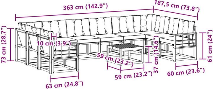 Produktbild vidaXL Outdoor-Sofa