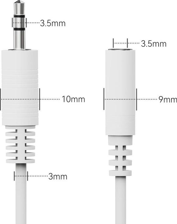 Produktbild HDgear Audio-Kabel 3.5 mm Klinke - Klinke 3.5 mm, female 0.5 m (0.50 m)