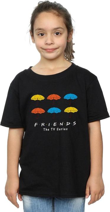 Actual product image Friends Girls Coloured Umbrellas Cotton T-Shirt (116)