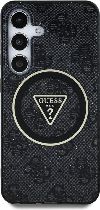 Actual product image Guess Etui 4G Glitter Triangle Buttons MagSafe do Samsung Galaxy S25 czarny (Samsung Galaxy S25)
