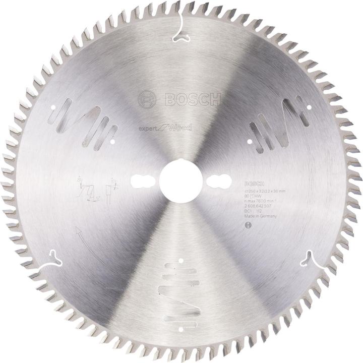 Produktbild Bosch Professional Zubehör Kreissägeblatt Expert for Wood, 250 x 30 x 3,2 mm, 80
