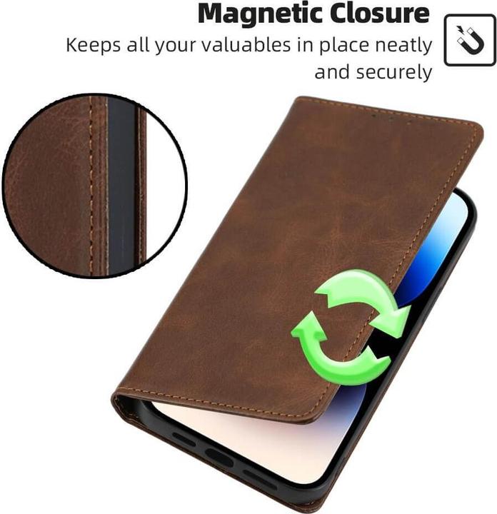 Produktbild Cover-Discount Google Pixel 7a - Stand Flip Case Hülle braun (Google Pixel 7a)